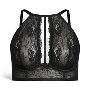 BLACK LACE UNDERWIRE SASKIA FOX & ROYAL ADJUSTABLE BRALETTE S